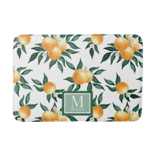 Sinaasappel Citrus Aquarel Monogram Naam Badmat
