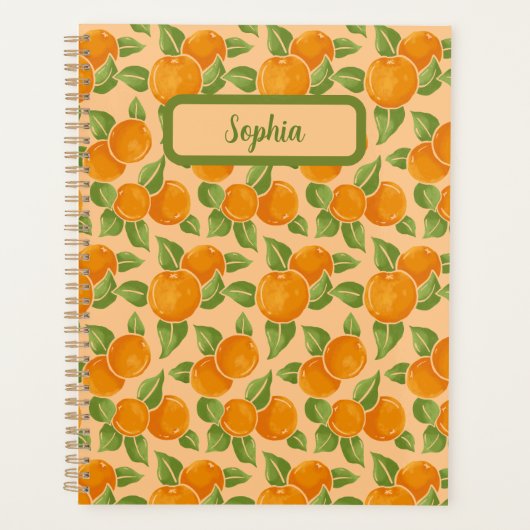 Sinaasappel citrus botanisch patroon planner (Voorkant)