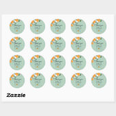 Sinaasappel citrus dank je ronde sticker (Vel)