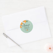 Sinaasappel citrus dank je ronde sticker (Envelop)