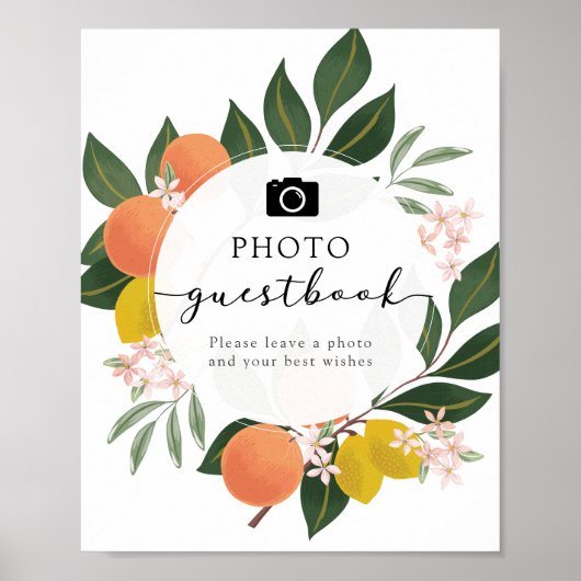 Sinaasappel Citrus Foto Guestbook bord Poster (Voorkant)