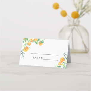 Sinaasappel citrus - huwelijks plaatskaarten plaatskaartje
