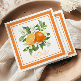Sinaasappel Citrus Kleine Moppie Op Komst Baby Bor Servet