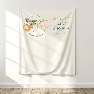 Sinaasappel Citrus Little Cutie Baby Shower Achter Wandkleed