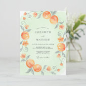 Sinaasappel Citrus Munt Eucalyptus Bruiloft Kaart (Staand voorkant)