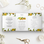 Sinaasappel Citrus Oranje Boomgaard Alles in Eén T Drieluik Uitnodiging