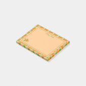 Sinaasappel Citrus Rand Botanisch Ontwerp Post-it® Notes (Schuin)