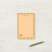 Sinaasappel Citrus Rand Botanisch Ontwerp Post-it® Notes (Op bureau)