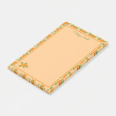 Sinaasappel Citrus Rand Botanisch Ontwerp Post-it® Notes (Schuin)