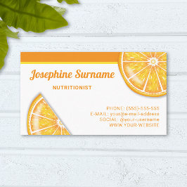 Sinaasappel citrus vruchtschijfjes diëtist voeding visitekaartje