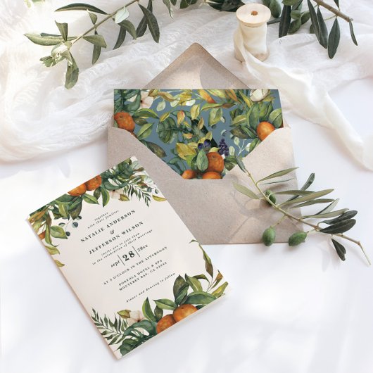 Sinaasappel citrus waterverf botanische moderne br