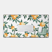 Sinaasappel citrus waterverf monogram naam bureaumat (Keyboard & Muis)