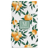 Sinaasappel citrus waterverf monogram naam klein cadeauzakje (Voorkant)