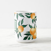 Sinaasappel citrus waterverf monogram naam koffiemok (Center)