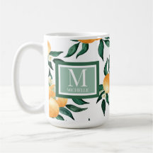 Sinaasappel citrus waterverf monogram naam