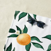 Sinaasappel citrus waterverf monogram naam strandlaken (In situ)