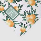 Sinaasappel citrus waterverf monogram naam tissuepapier (Detail)
