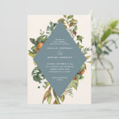 Sinaasappel citrusblauwe waterverf botanische brui (Staand voorkant)