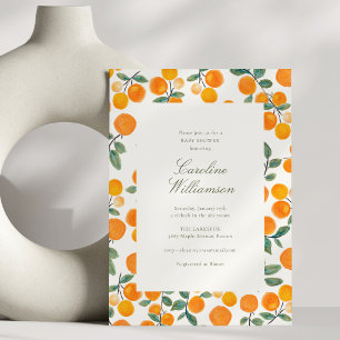 Sinaasappel citrusfruit moderne winter baby shower kaart