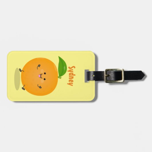 Sinaasappel citrusvruchten die met klauterdansen bagagelabel (Voorkant horizontaal)