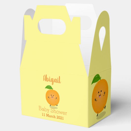 Sinaasappel citrusvruchten die met klauterdansen bedankdoosjes (Geopend)