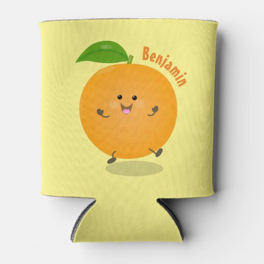 Sinaasappel citrusvruchten die met klauterdansen blikjeskoeler (Voorkant)