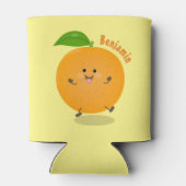 Sinaasappel citrusvruchten die met klauterdansen blikjeskoeler (Achterkant)