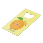 Sinaasappel citrusvruchten die met klauterdansen creditkaart flessenopener (Achterkant Gekanteld)