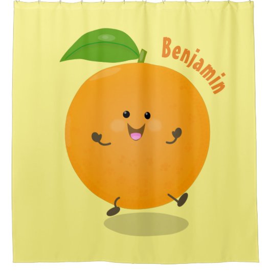 Sinaasappel citrusvruchten die met klauterdansen douchegordijn (Voorkant)