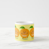 Sinaasappel citrusvruchten die met klauterdansen espresso kop (Voorkant)