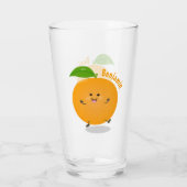 Sinaasappel citrusvruchten die met klauterdansen glas (Achterkant)