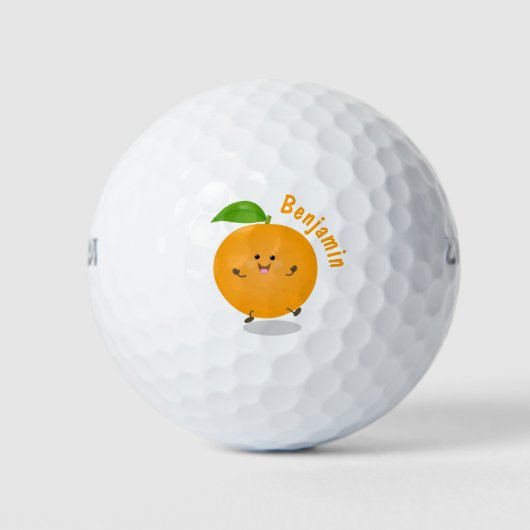 Sinaasappel citrusvruchten die met klauterdansen golfballen (Voorkant)