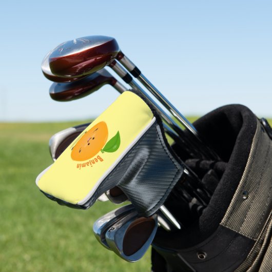 Sinaasappel citrusvruchten die met klauterdansen golfheadcover (Insitu)