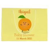 Sinaasappel citrusvruchten die met klauterdansen groot cadeauzakje (Achterkant)