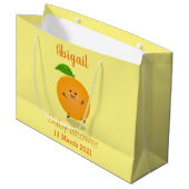 Sinaasappel citrusvruchten die met klauterdansen groot cadeauzakje (Voorkant Gekanteld)