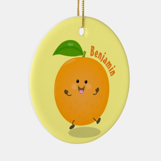 Sinaasappel citrusvruchten die met klauterdansen keramisch ornament (Rechts)