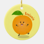 Sinaasappel citrusvruchten die met klauterdansen keramisch ornament (Achterkant)