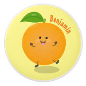 Sinaasappel citrusvruchten die met klauterdansen keramische knop (Voorkant)