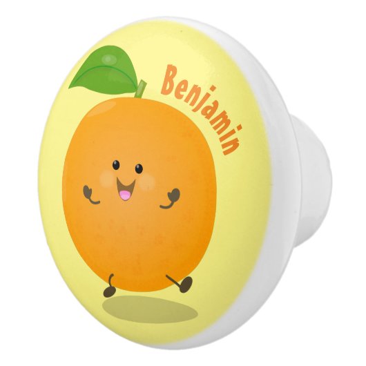 Sinaasappel citrusvruchten die met klauterdansen keramische knop (Rechts)