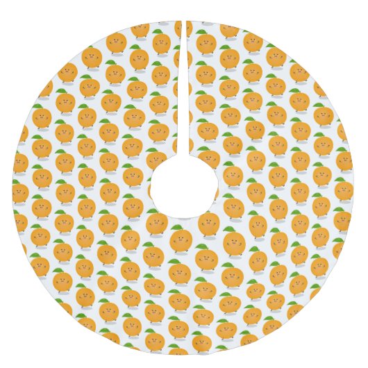 Sinaasappel citrusvruchten die met klauterdansen kerstboom rok (Voorkant)