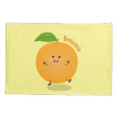 Sinaasappel citrusvruchten die met klauterdansen kussensloop (Achterkant)