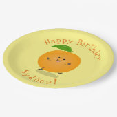 Sinaasappel citrusvruchten die met klauterdansen papieren bordje (Gekanteld)