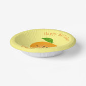 Sinaasappel citrusvruchten die met klauterdansen papieren kommen (Gebogen)