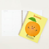 Sinaasappel citrusvruchten die met klauterdansen planner (Display)