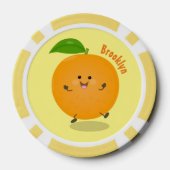 Sinaasappel citrusvruchten die met klauterdansen poker chips (Achterkant)