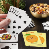 Sinaasappel citrusvruchten die met klauterdansen pokerkaarten (Insitu)