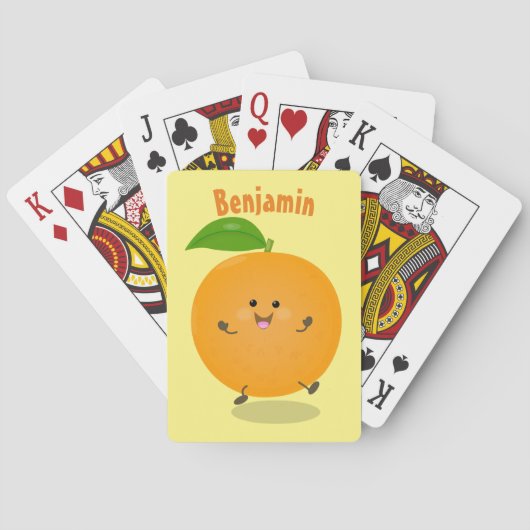 Sinaasappel citrusvruchten die met klauterdansen pokerkaarten (Achterkant)