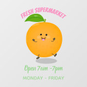 Sinaasappel citrusvruchten die met klauterdansen raamsticker (Vel)