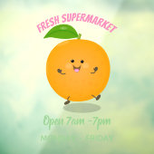 Sinaasappel citrusvruchten die met klauterdansen raamsticker (Vel 3)