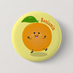 Sinaasappel citrusvruchten die met klauterdansen ronde button 5,7 cm